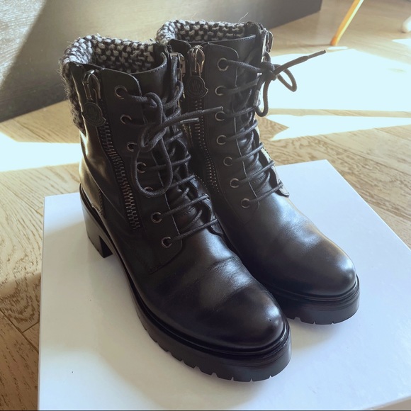 Block heel Moncler Viviane Combat Boots - Picture 2 of 4
